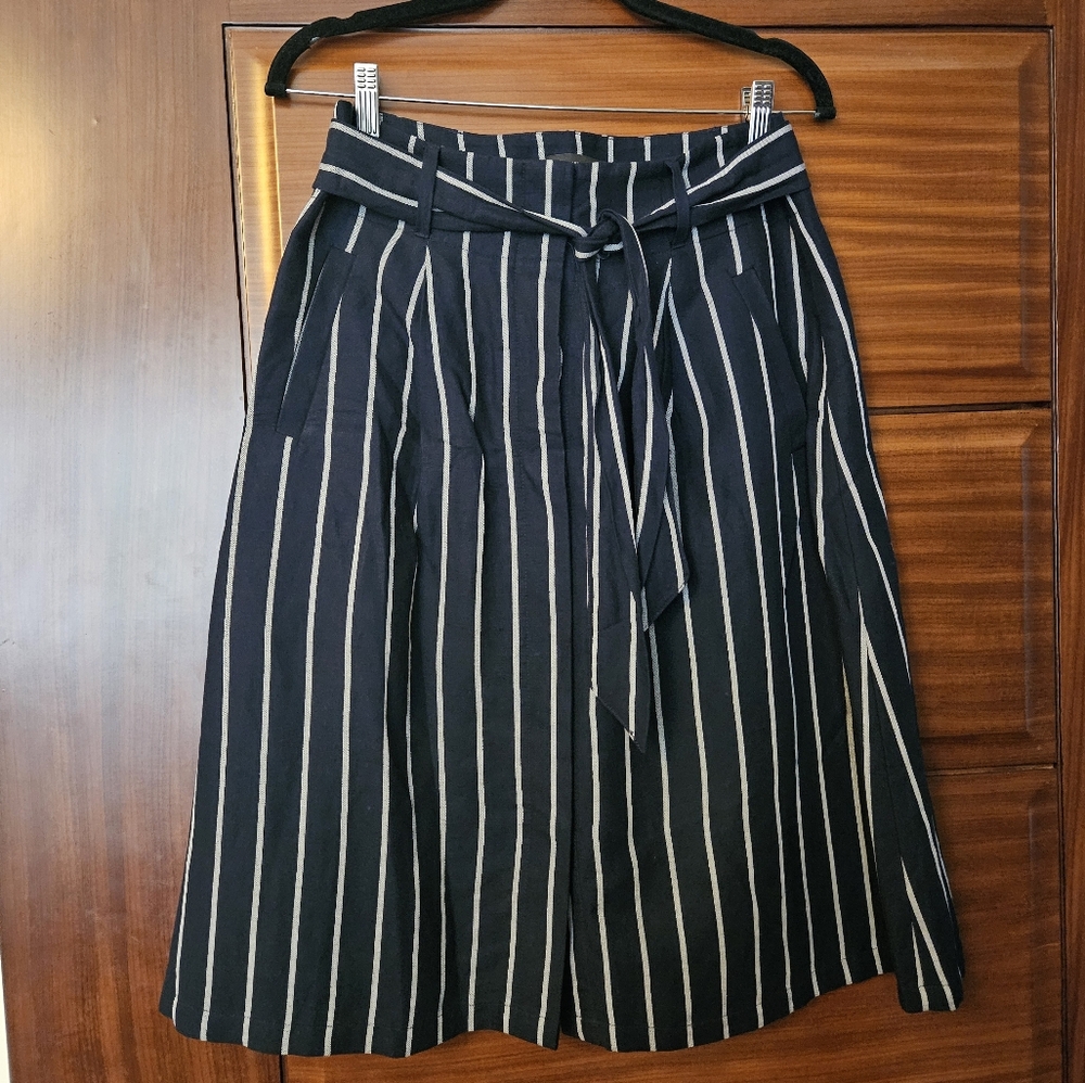 Ann Taylor Striped A-line Knee Length Skirt
